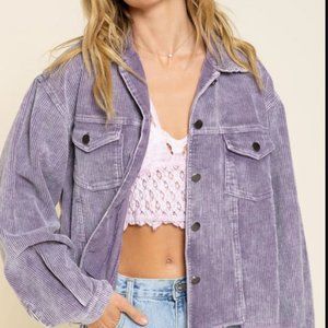 POL Lavender Corduroy Jacket